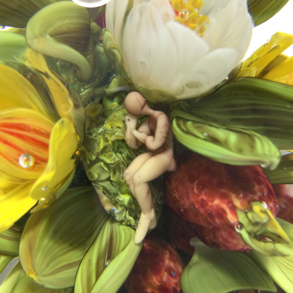 Yellow Blossom w Fruit & Bee Orb by Paul Stankard - Image 6